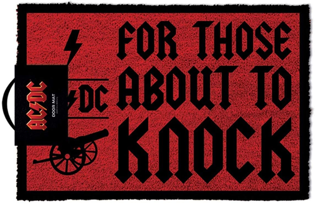 AC/DC For Those About To Knock Doormat, Coir, Multi-Colour, 40 x 60 cm