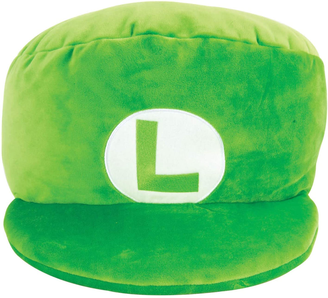 Tomy T12962 Mocchi Green Luigi Hat Plush 40 cm, Nintendo & Mario Merchandise Bedroom Accessories