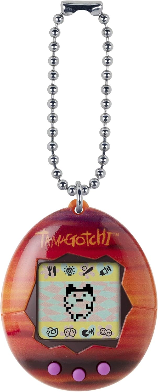 Tamagotchi 42865 Original Sunset-Feed, Care, Nurture-Virtual Pet with Chain for