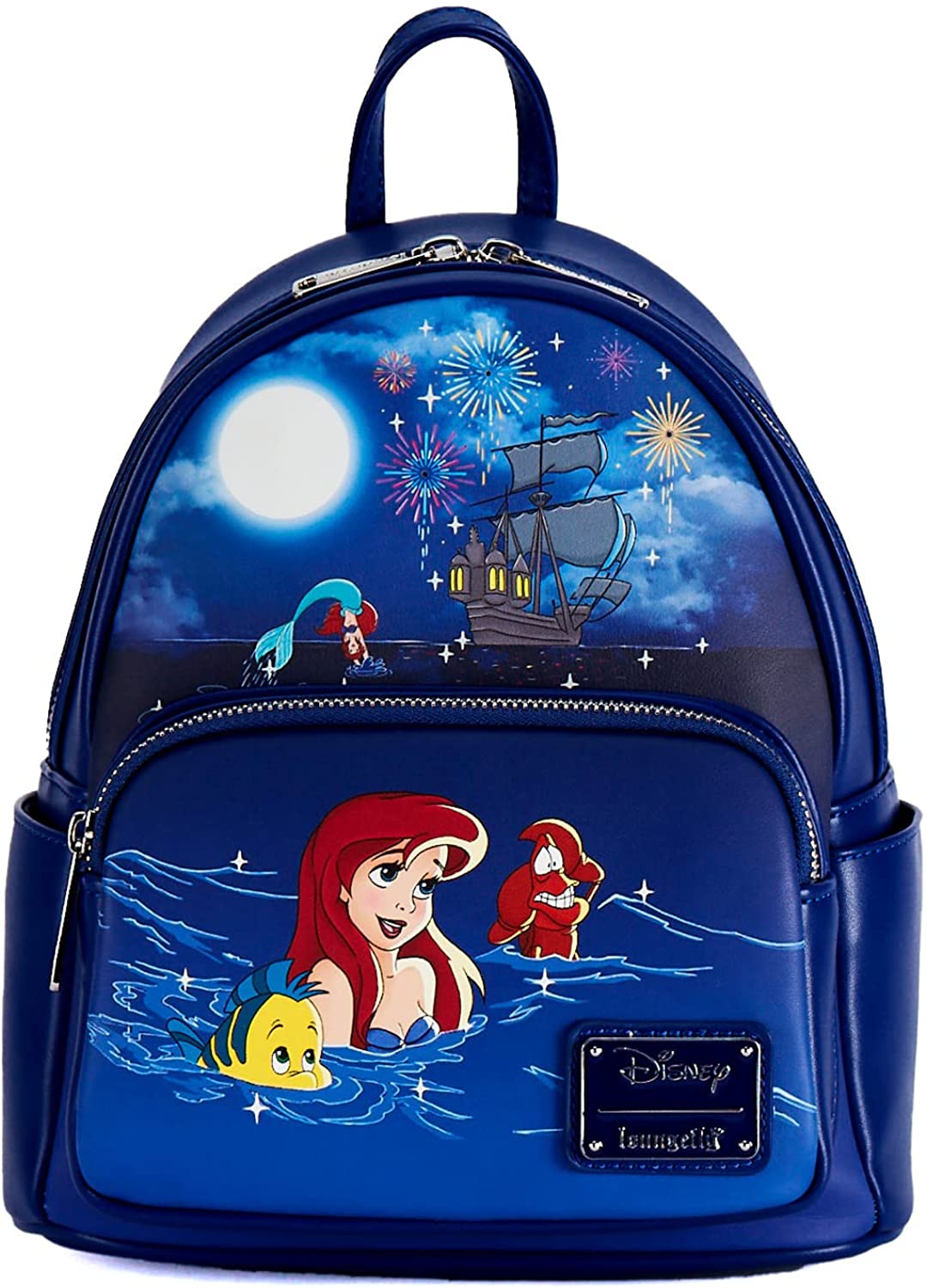 Loungefly Disney Die kleine Meerjungfrau Arielle, Feuerwerk, beleuchteter Mini-Rucksack