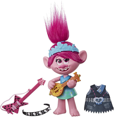 DreamWorks Trolls World Tour Pop-to-Rock Poppy Singing Doll with 2 Different Looks and Sounds