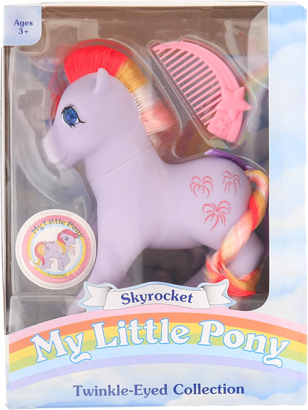 My Little Pony 35293 Classic Rainbow Ponies Sky Rocket Pony, Retro Horse Gifts, Toy Animal Figures, Horse Toys for Boys and Girls