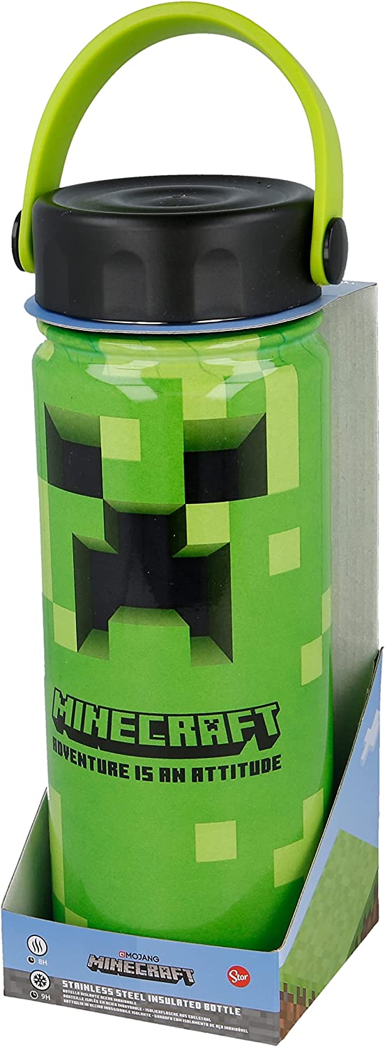 Stor Stainless Steel Bottle with Handle 530 ml Minecraft, one Size, Estándar