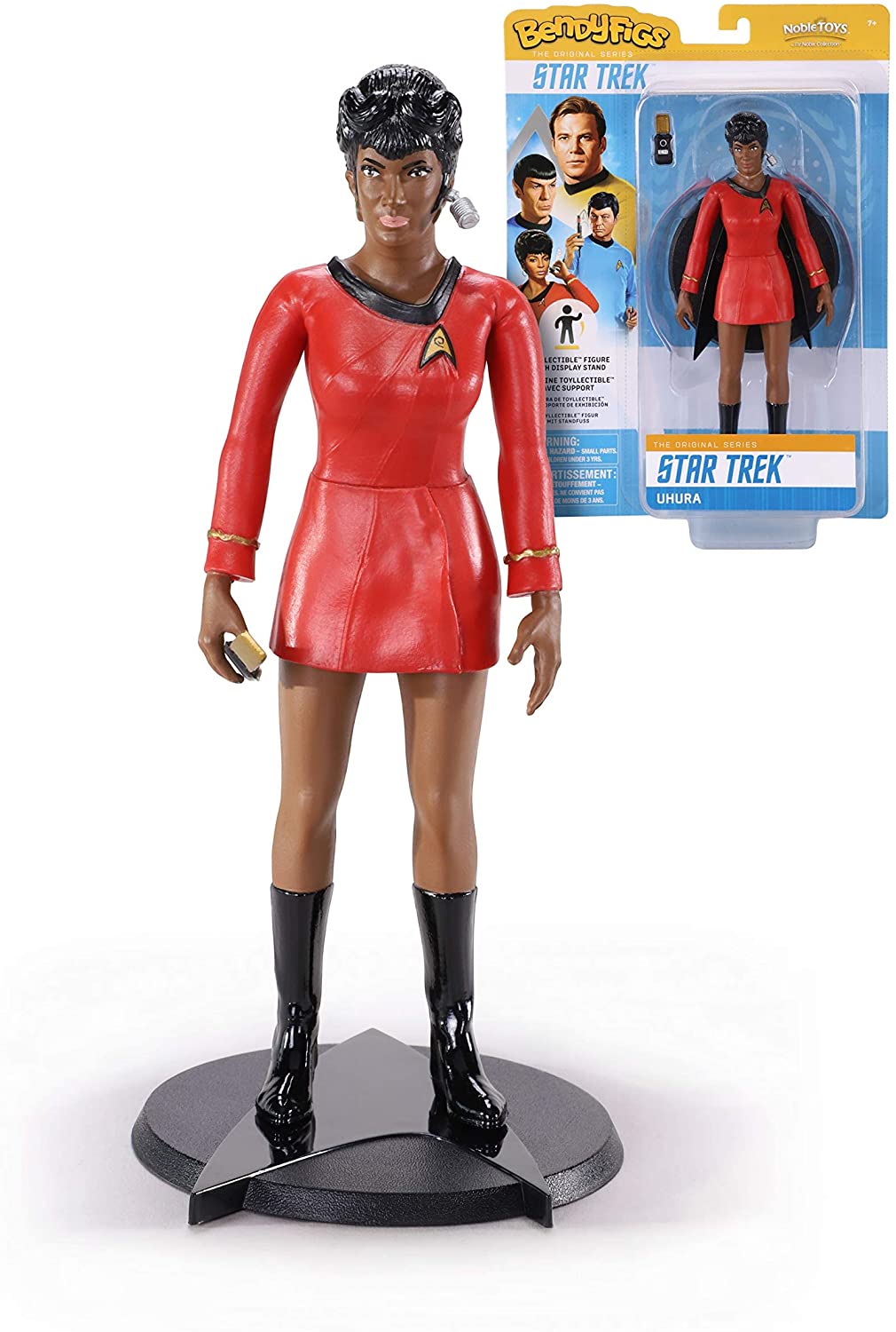 The Noble Collection Star Trek Bendyfigs Uhura - 7.5in (19cm) Noble Toys Bendable Figure Posable Collectible Doll Figures With Stand