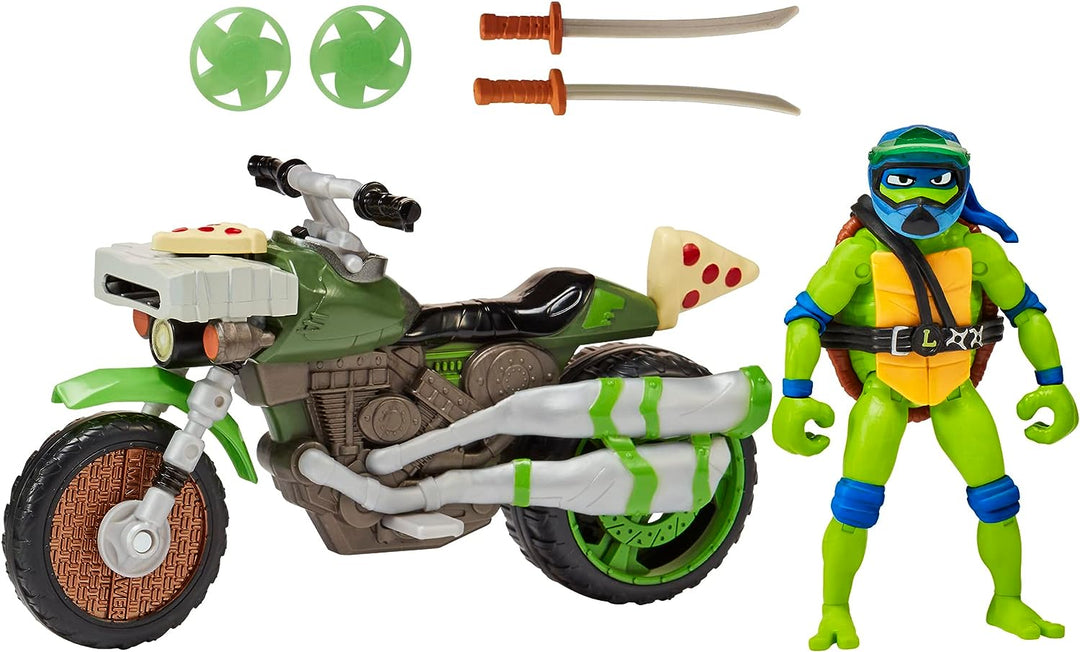 Teenage Mutant Ninja Turtles 83431CO Mutant Mayhem Ninja Kick Cycle with Exclusive Leonardo Figure