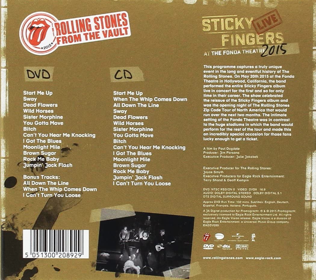 The Rolling Stones: From The Vault - Sticky Fingers Live At The Fonda Theatre [DVD]