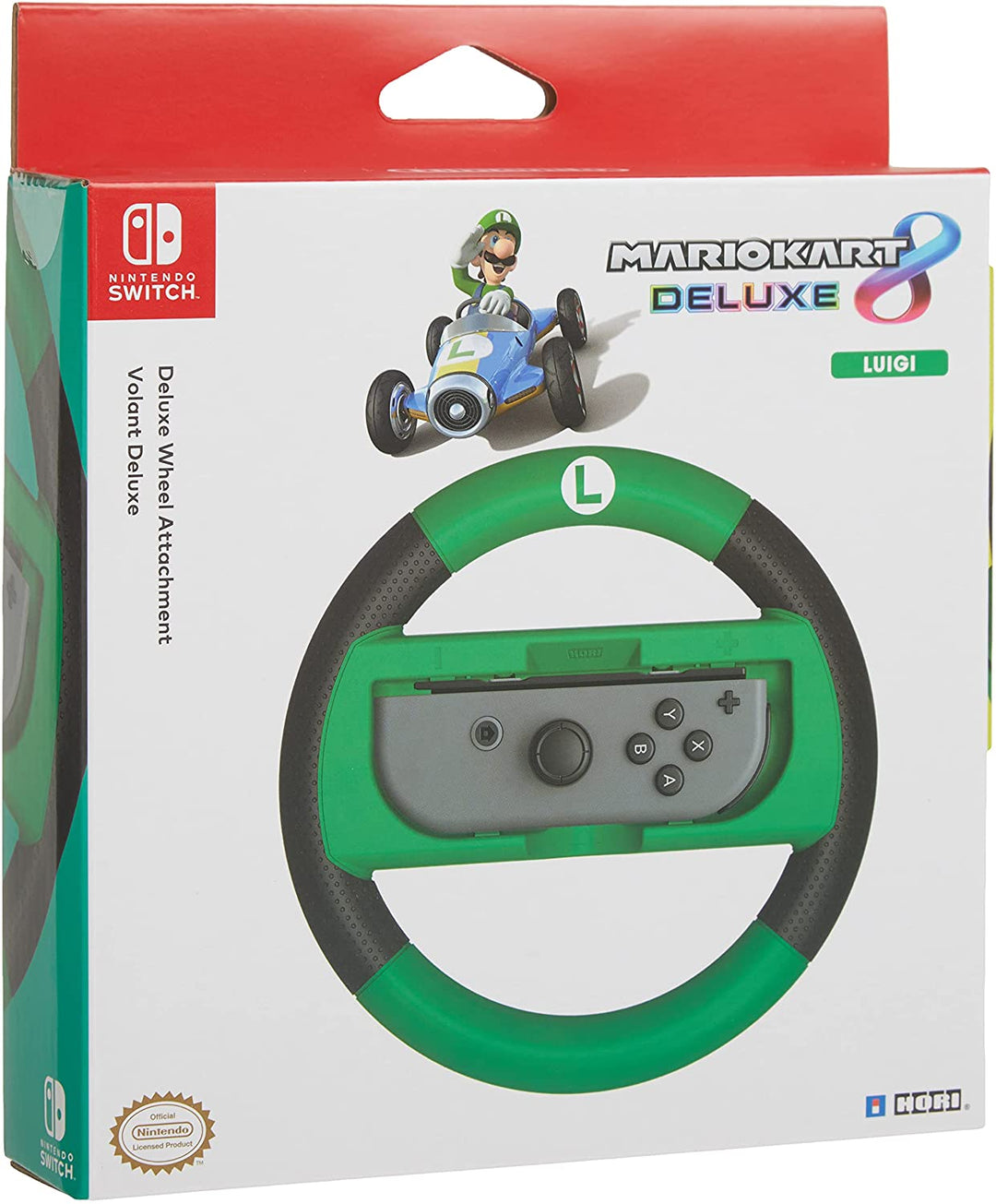 Hori Mario Kart 8 Deluxe Luigi Racing Wheel Controller for Nintendo Switch