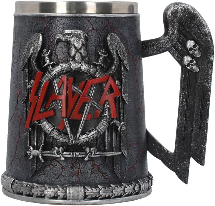 Nemesis Now B4128M8 Slayer Tankard Mug 14cm Black, Resin w/Stainless Steel Inser