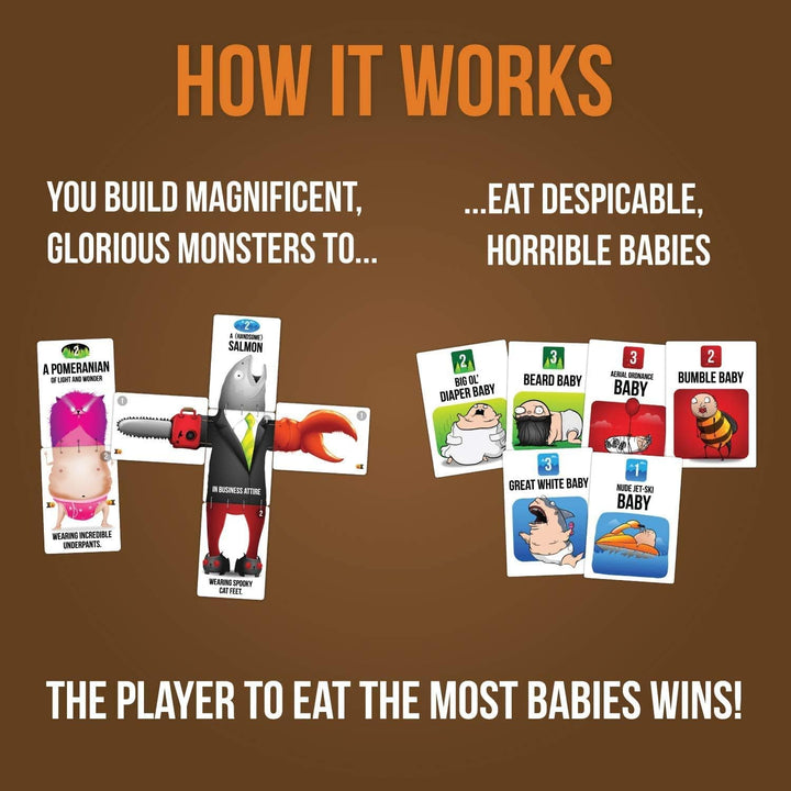 Bären gegen Babys von Exploding Kittens – Ein Kartenspiel zum Bauen von Monstern – Familienkartenspiel – Kartenspiele für Erwachsene, Jugendliche und Kinder