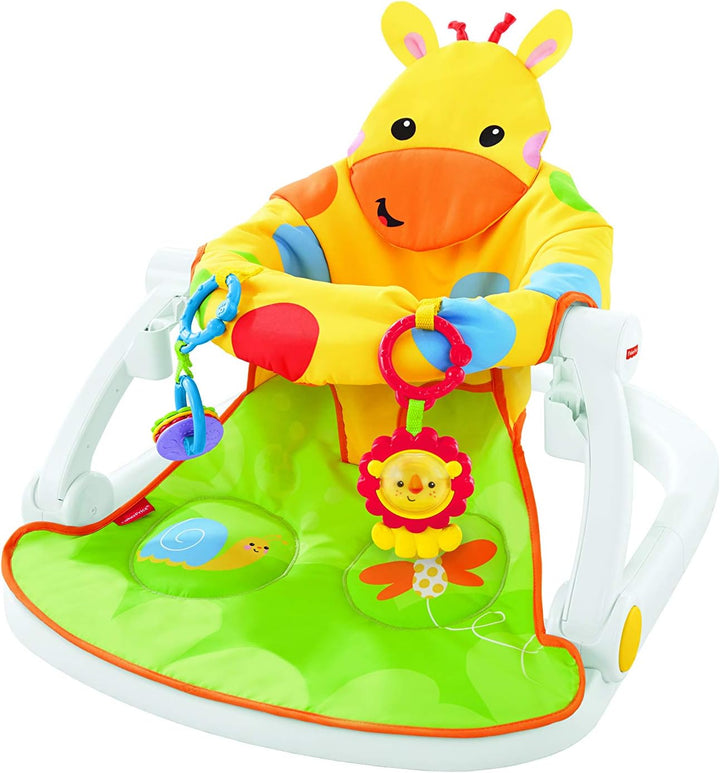 Fisher-Price DJD81 Giraffe Sit-Me-Up Floor Seat, Portable Baby Chair or Seat with Removable Tray, Rattle and Teething Toy