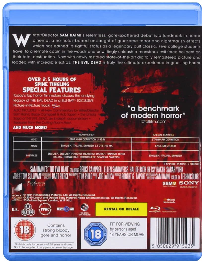 The Evil Dead [2010] [Region Free] - Horror/Splatter [Blu-ray]