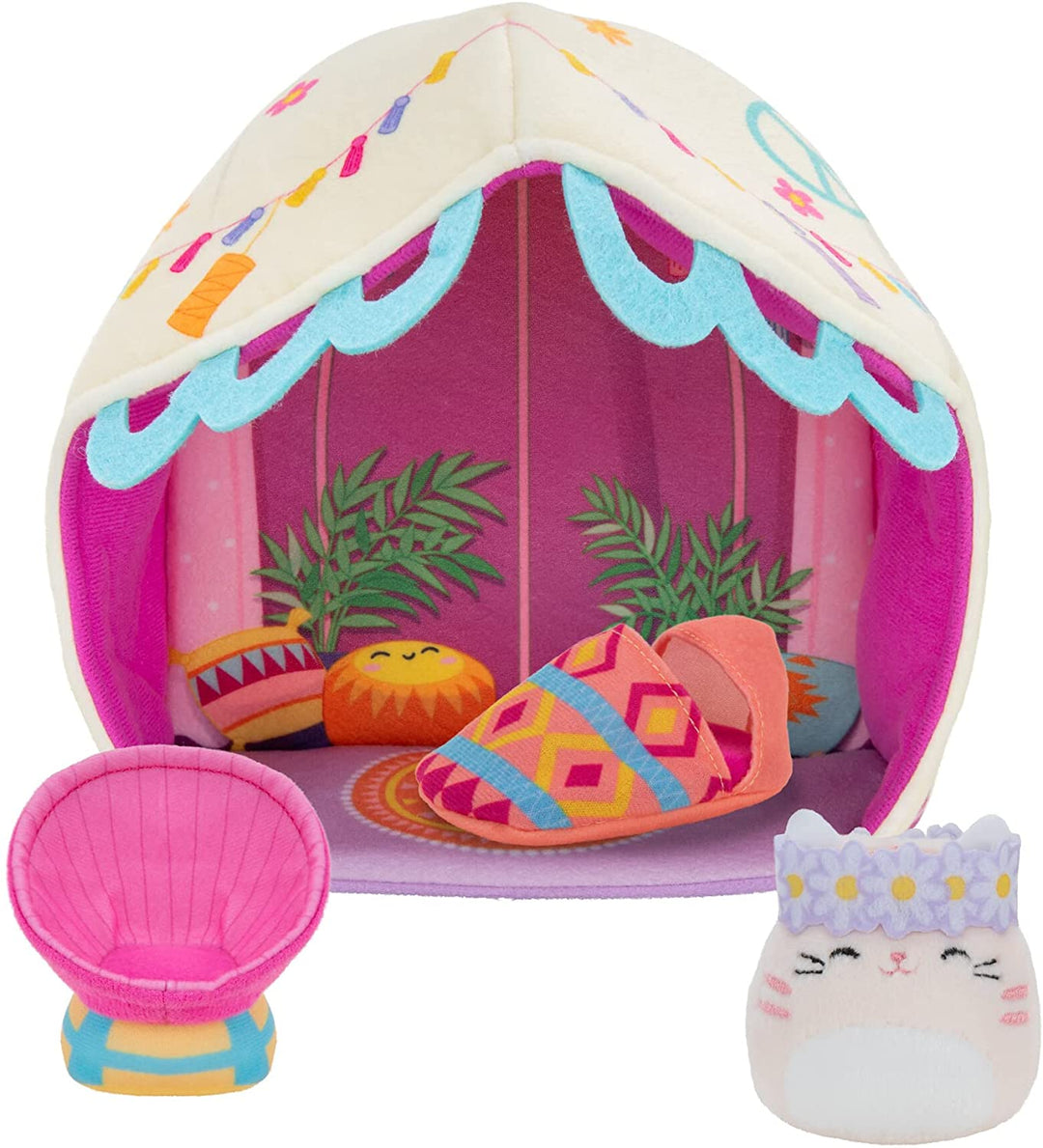 Squishville SQM0210 Deluxe Glamping inklusive 5,1 cm Paulita, der rosa getigerten Katze,