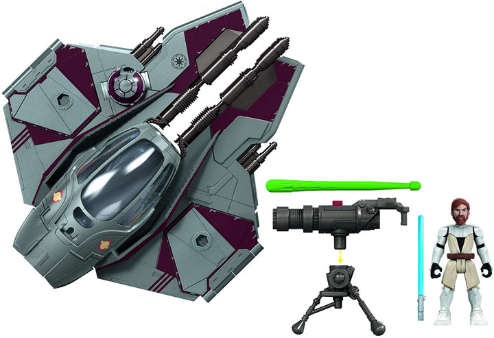 Star Wars Mission Fleet Stellar Class Obi-Wan Kenobi Jedi Starfighter Figur und Fahrzeug im 2,5-Zoll-Maßstab, ab 4 Jahren