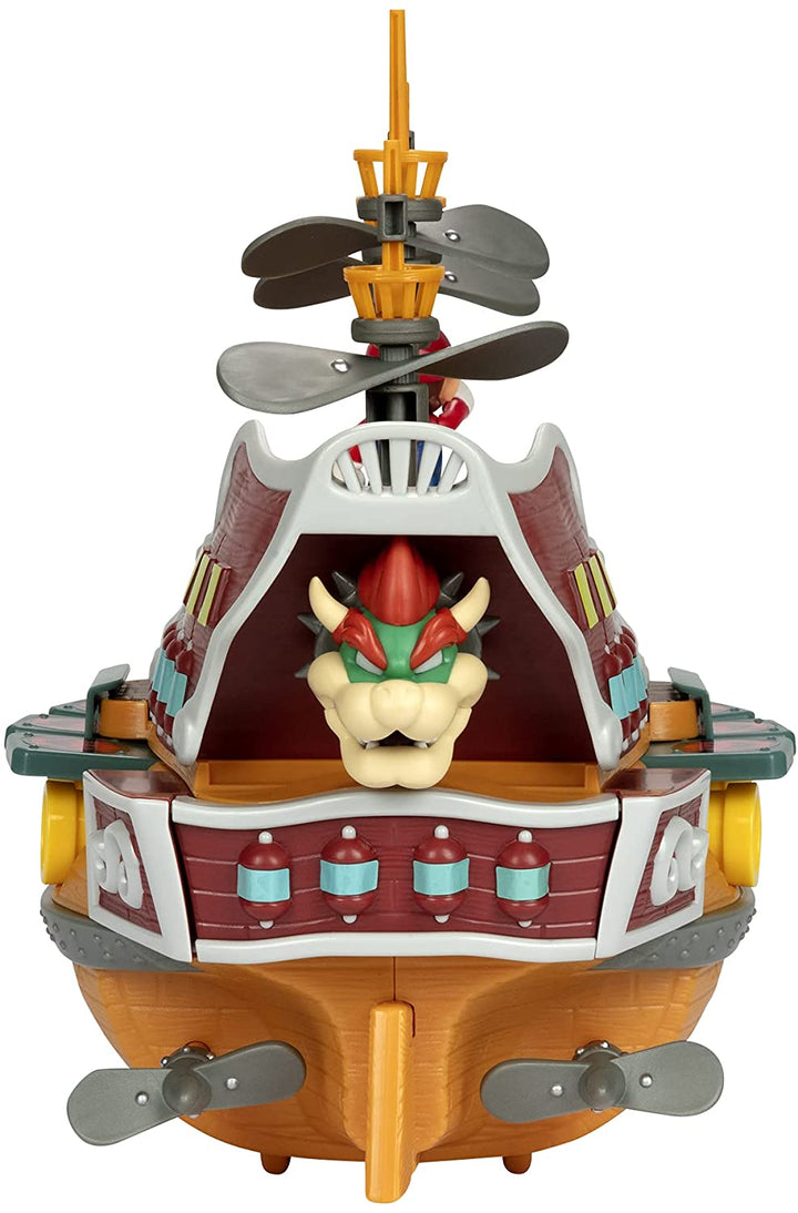 Super Mario Deluxe Bowsers Luftschiff-Spielset mit Mario-Actionfigur – Authentisch