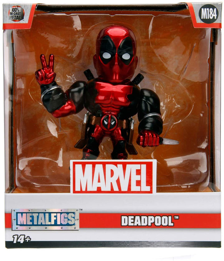 Jada Toys 253221006 Marvel Deadpool 10 cm Sammelfigur, Druckguss, Rot