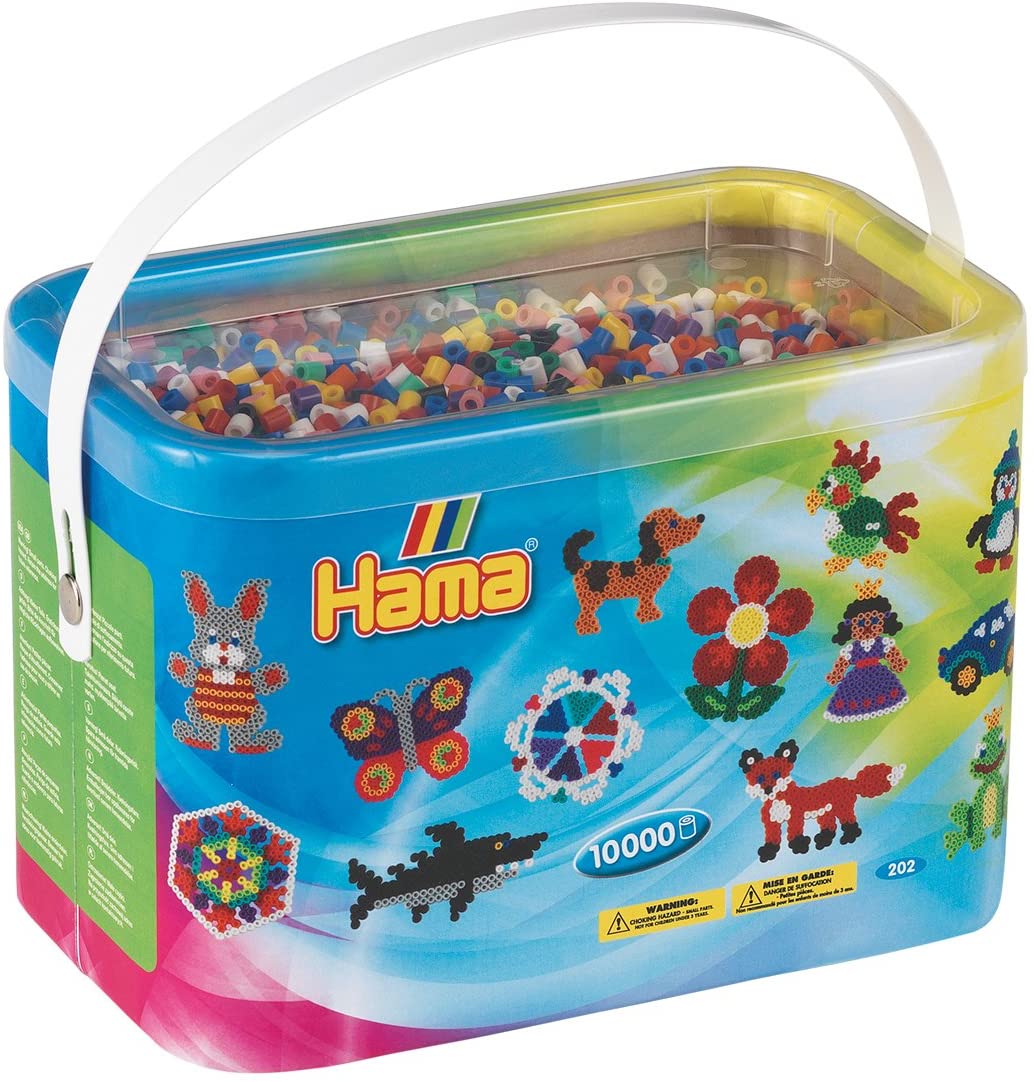 Hama 28178320140 Perlen, 10.000 Perlen im Eimer, mehrfarbig