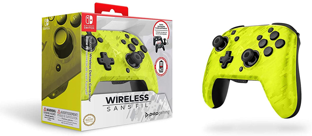 Pdp Controller Faceoff Deluxe + Audio Wireless Switch Camo Yellow