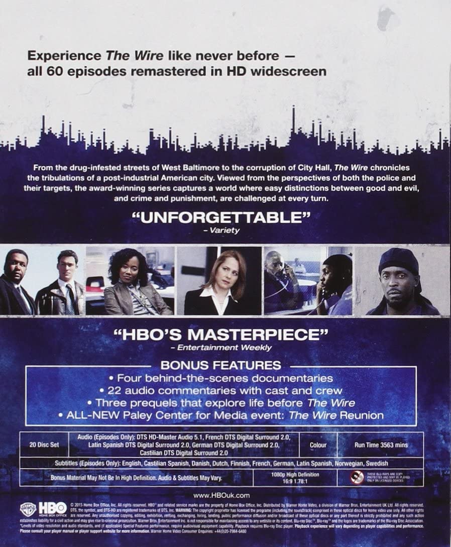The Wire – Komplette Staffel 1–5 [Blu-ray] [Region Free]