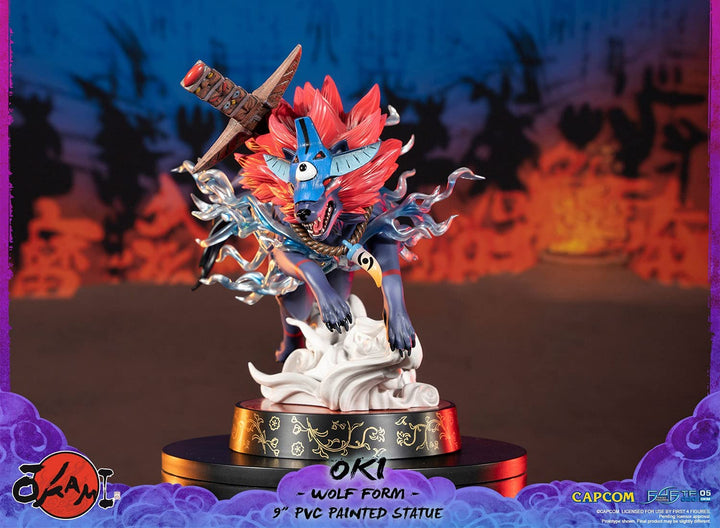 First 4 Figures OKAMI FIGURINE OKI WOLF FORM 22CM, Black, 634LIC003