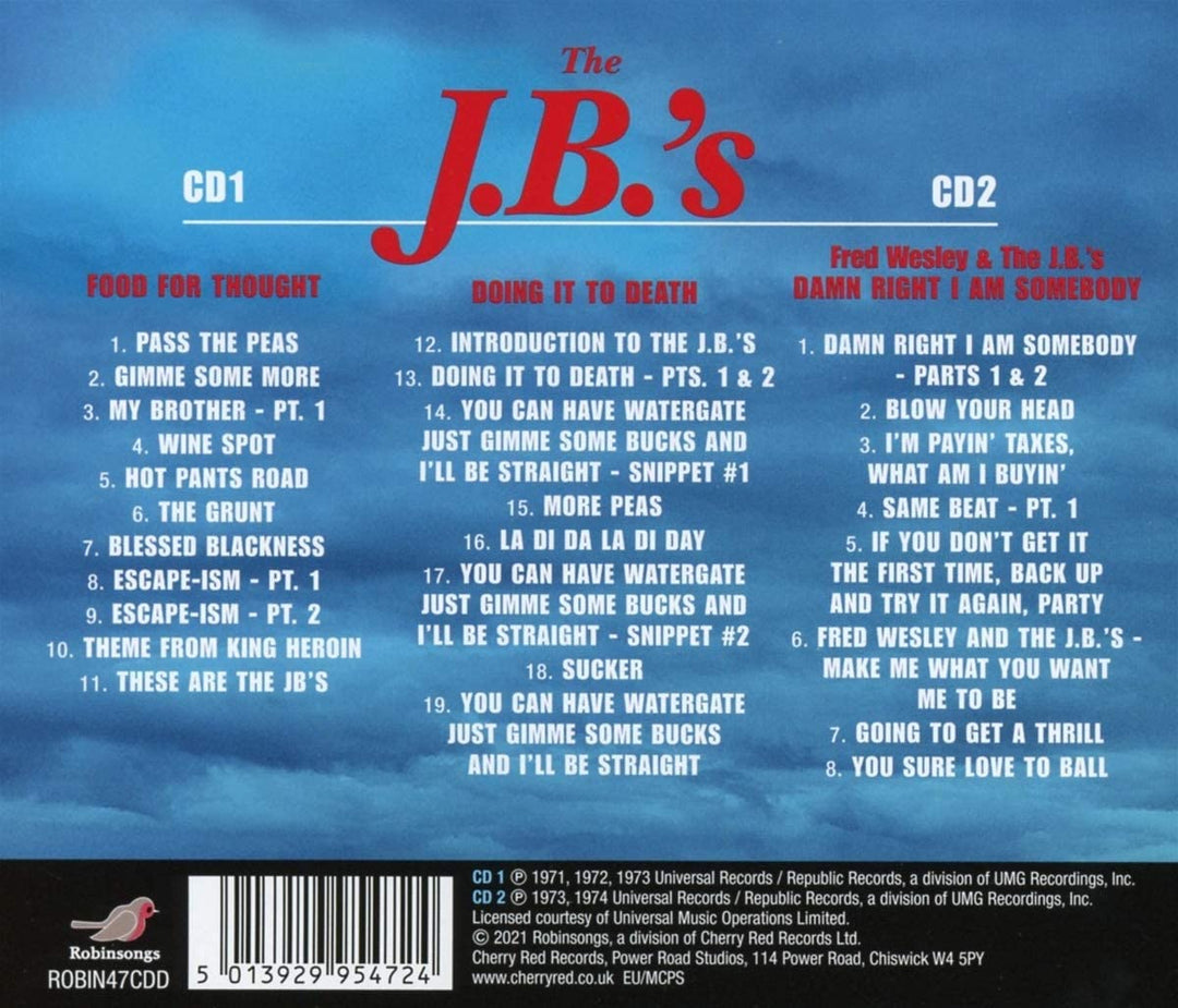 The JB's – Food For Thought / Doing It To Death / Damn Right I Am Somebody [Audio CD]