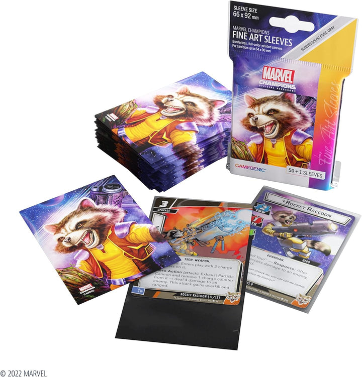 Gamegenic Marvel Champions The Card Game Official Rocket Racoon Fine Art Sleeves