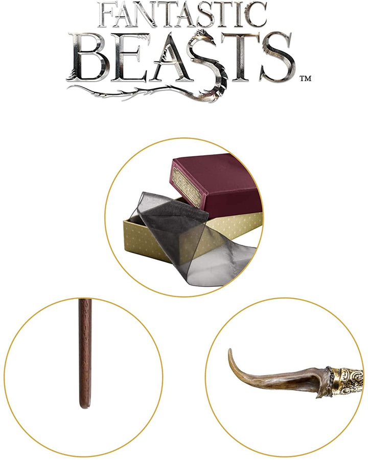The Noble Collection Nicolas Flamel Wand in Collectors Box 14 inch Nicolas Flamel Wand With Collectors Wand Box - Fantastic Beasts Film Set Movie Props Wands