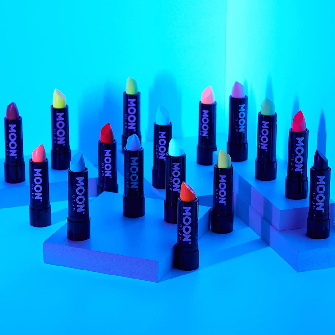 Neon-UV-Lippenstift von Moon Glow – Pastellblau – leuchtender neonfarbener Lippenstift – leuchtet unter UV-Strahlung