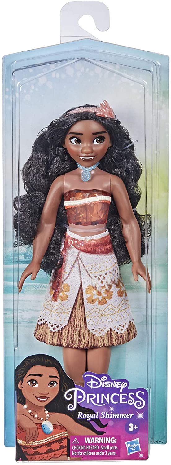 Disney Princess Royal Shimmer Moana Puppe, Modepuppe mit Rock und Zubehör, Spielzeug für Kinder ab 3 Jahren