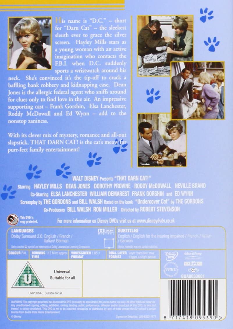 That Darn Cat - Comedy (1965) [DVD]