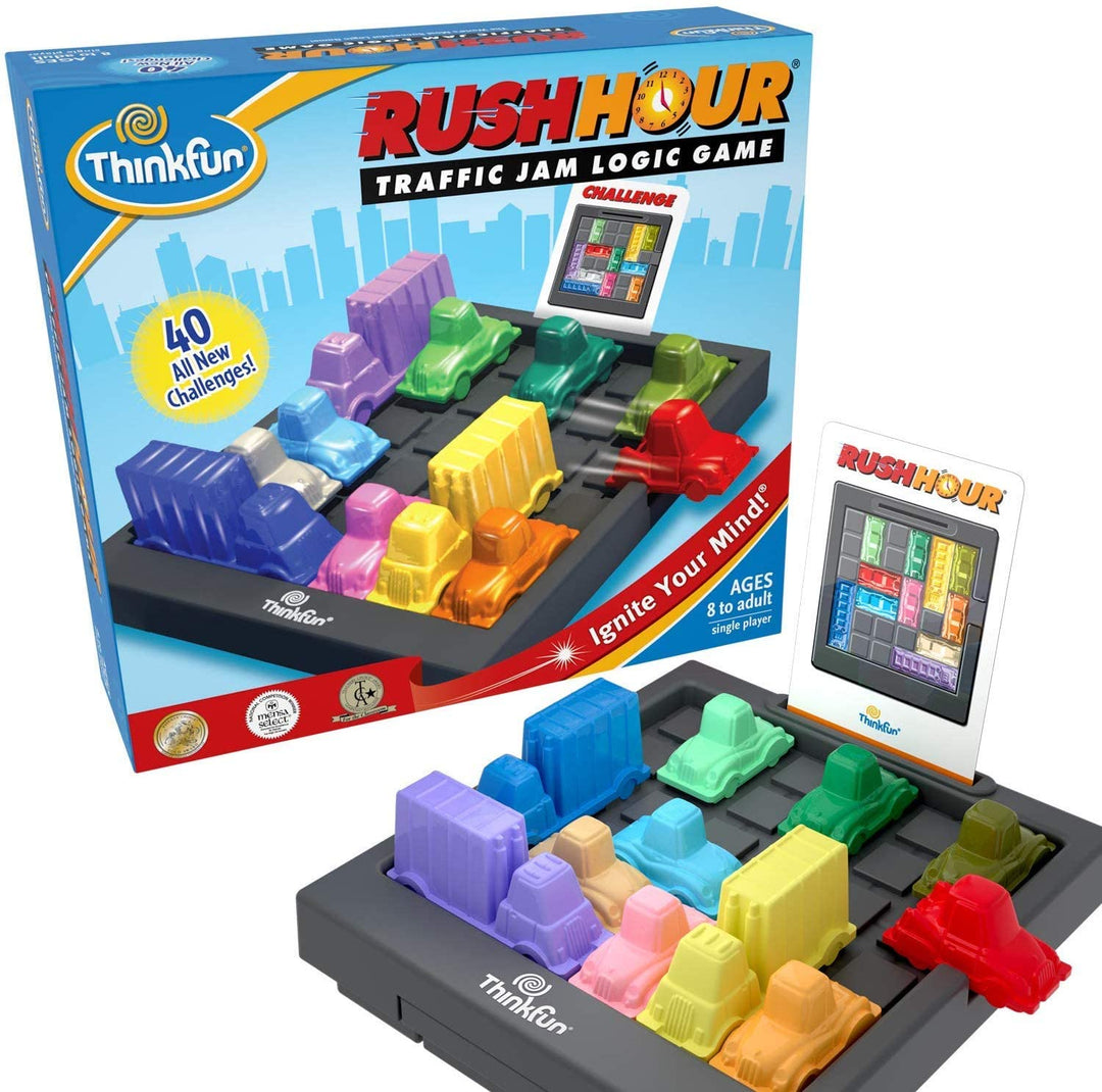 Thinkfun Rush Hour – Verkehrsstau-Logik-, Denk- und Herausforderungsspiel – MINT-Spielzeug für Jungen und Mädchen ab 8 Jahren