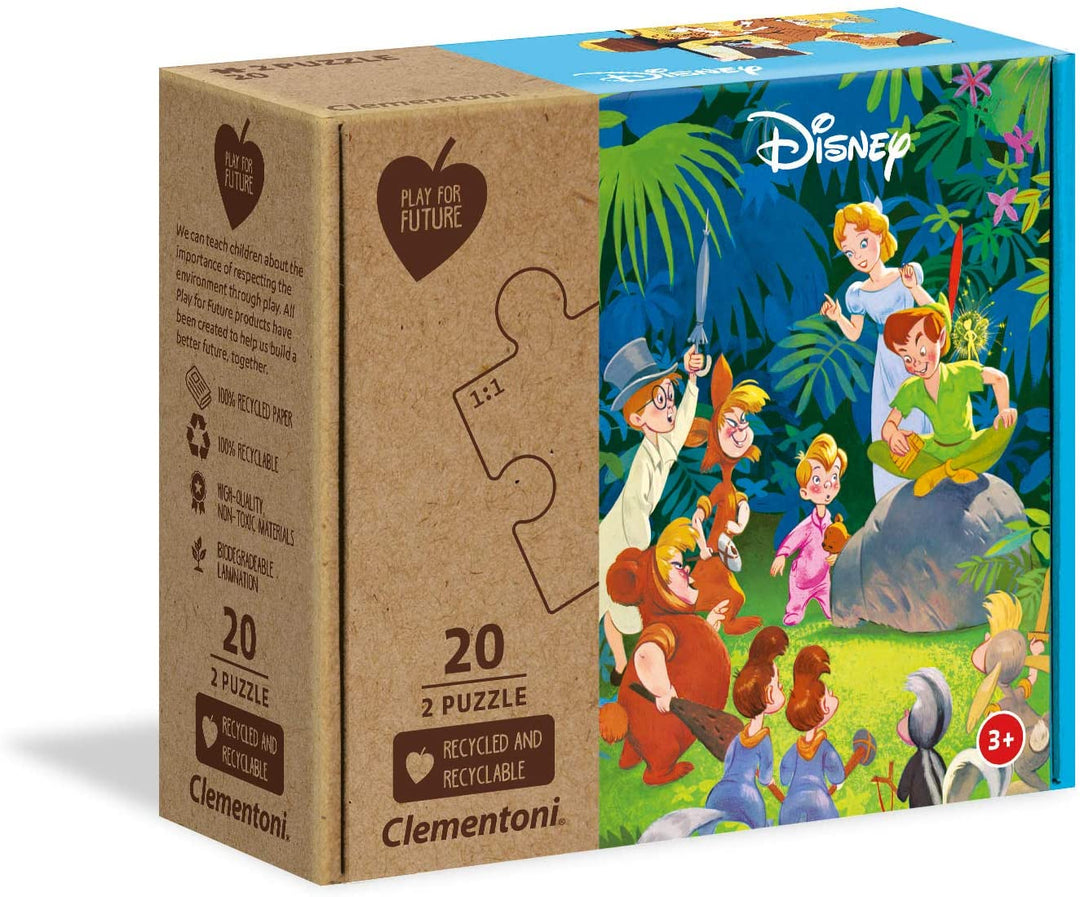 Clementoni - 24774 - Disney - The Jungle Book + Peter Pan - 2x20 Pieces - Made I