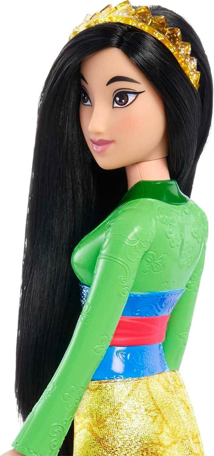 Disney Princess Toys, bewegliche Modepuppe Mulan mit glitzernder Kleidung und Zubehör
