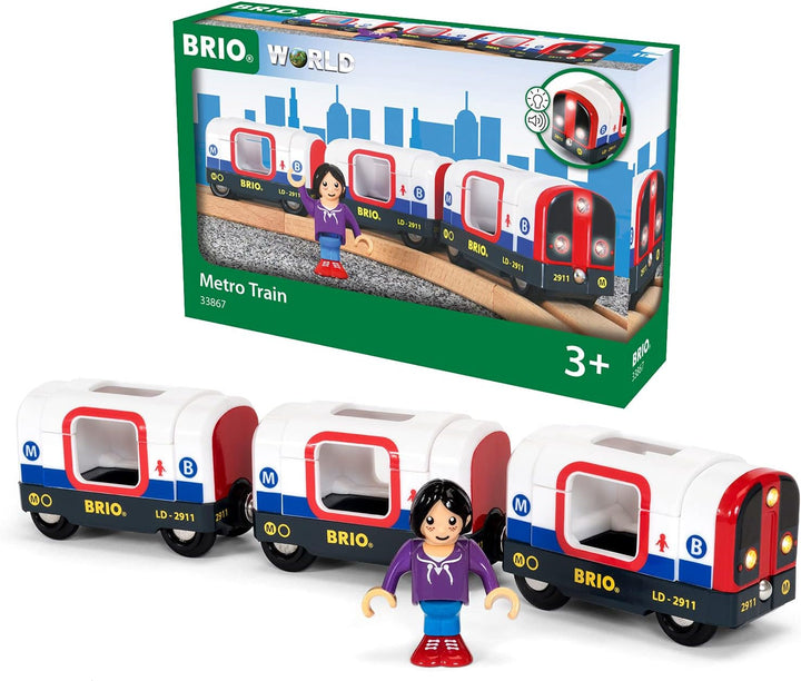 BRIO Tube Metro Train - Magnetic Wooden Railway Set for Ages 3+
