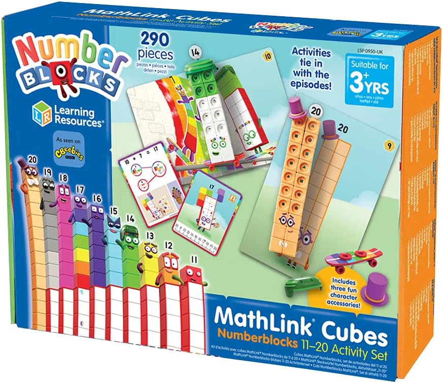 Lernressourcen MathLink Cubes Numberblocks 11-20 Aktivitätsset, 30 Numberblocks