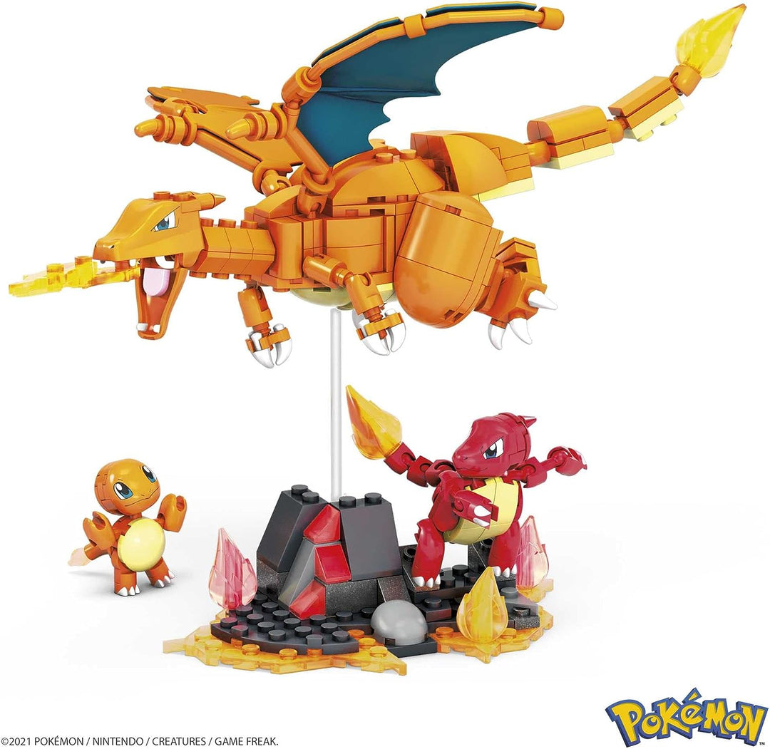 MEGA Pokémon Actionfiguren-Bauspielzeug für Kinder, Charmander Evolution Set mit