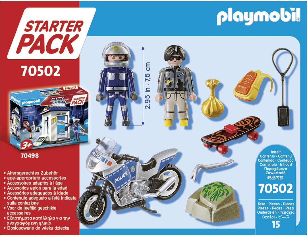 Playmobil 70502 City Action Police Chase Small Starter Pack, for Children Ages 3+