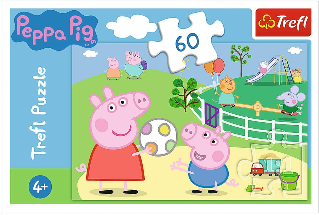 Trefl 916 17356 Spaß mit Freunden, Peppa Pig EA 60 Teile, für Kinder ab 4 Jahren 60 Stück, Mehrfarbig