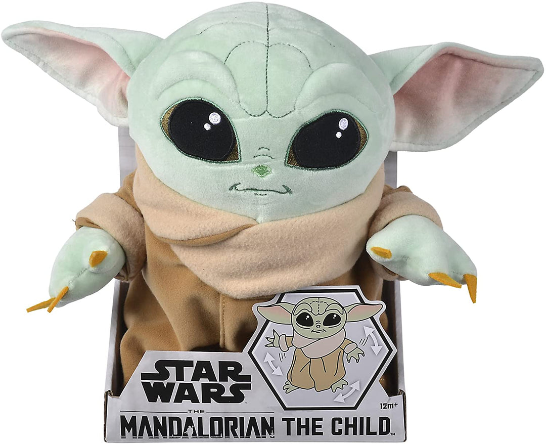 Simba 6315875802 The Mandalorian The Child Baby Yoda, 30 cm großes bewegliches Plüschtier in Displaybox, offiziell lizenziertes Disney-Produkt für alle Altersgruppen, mehrfarbig, 30 cm