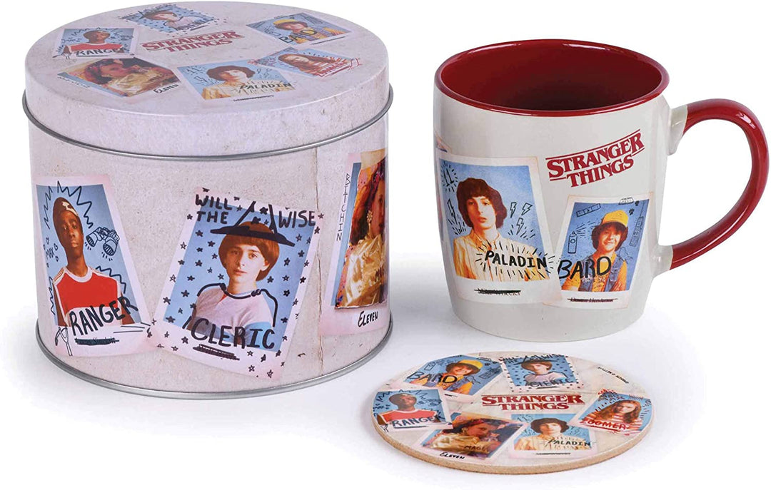 Stranger Things-Geschenkset mit Tasse und Untersetzer in wiederverwendbarer Geschenkdose – offiziell von mir