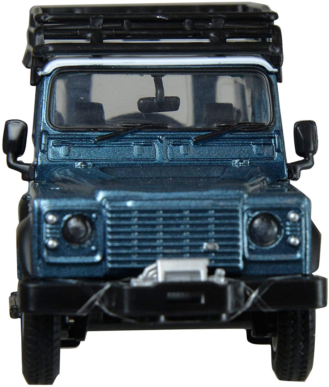 Britains 1:32 Land Rover Defender blau mit Dachträger und Seilwinde – sammelbares Bauernhoffahrzeug, 4x4-Autospielzeug – geeignet ab 3 Jahren