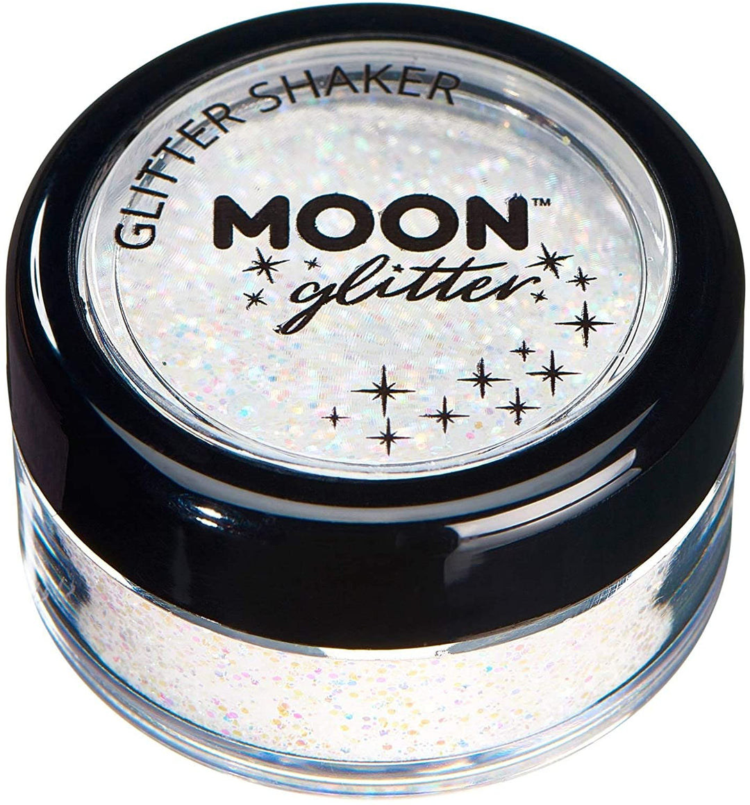 Pastell-Glitzerstreuer von Moon Glitter – Weiß – kosmetischer Festival-Make-up-Glitzer für Gesicht, Körper, Nägel, Haare, Lippen – 5 g