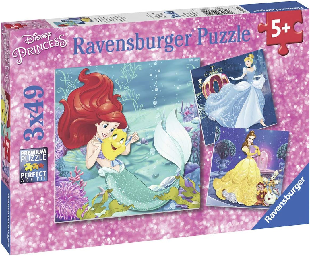 Ravensburger Disney Princess Adventure 3 x 49-teiliges Puzzle für Kinder ab 5 Jahren
