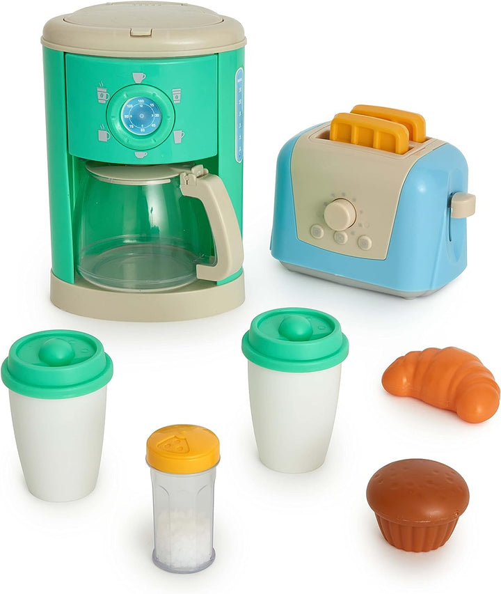 Casdon 66050 Frühstücksset zum Mitnehmen | Spielzeug-Kaffeemaschine und Toaster für Kinder Ag