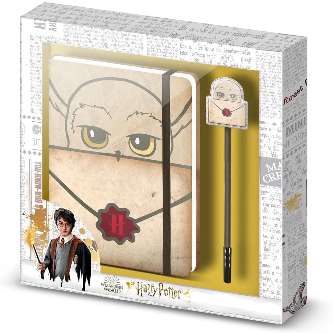 Harry Potter Brief-Geschenkbox mit Tagebuch und Fashion-Kugelschreiber, Elfenbein