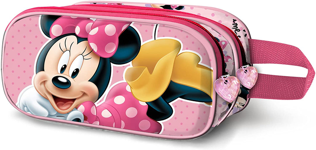 Minnie Mouse Liegendes 3D-Doppelfedermäppchen, Rosa