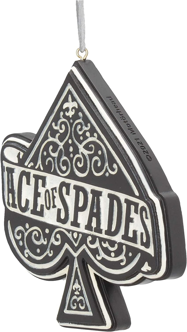 Nemesis Now offiziell lizenziertes Motörhead Ace of Spades hängendes, festliches Deko-Ornament, Schwarz Weiß, 11 cm