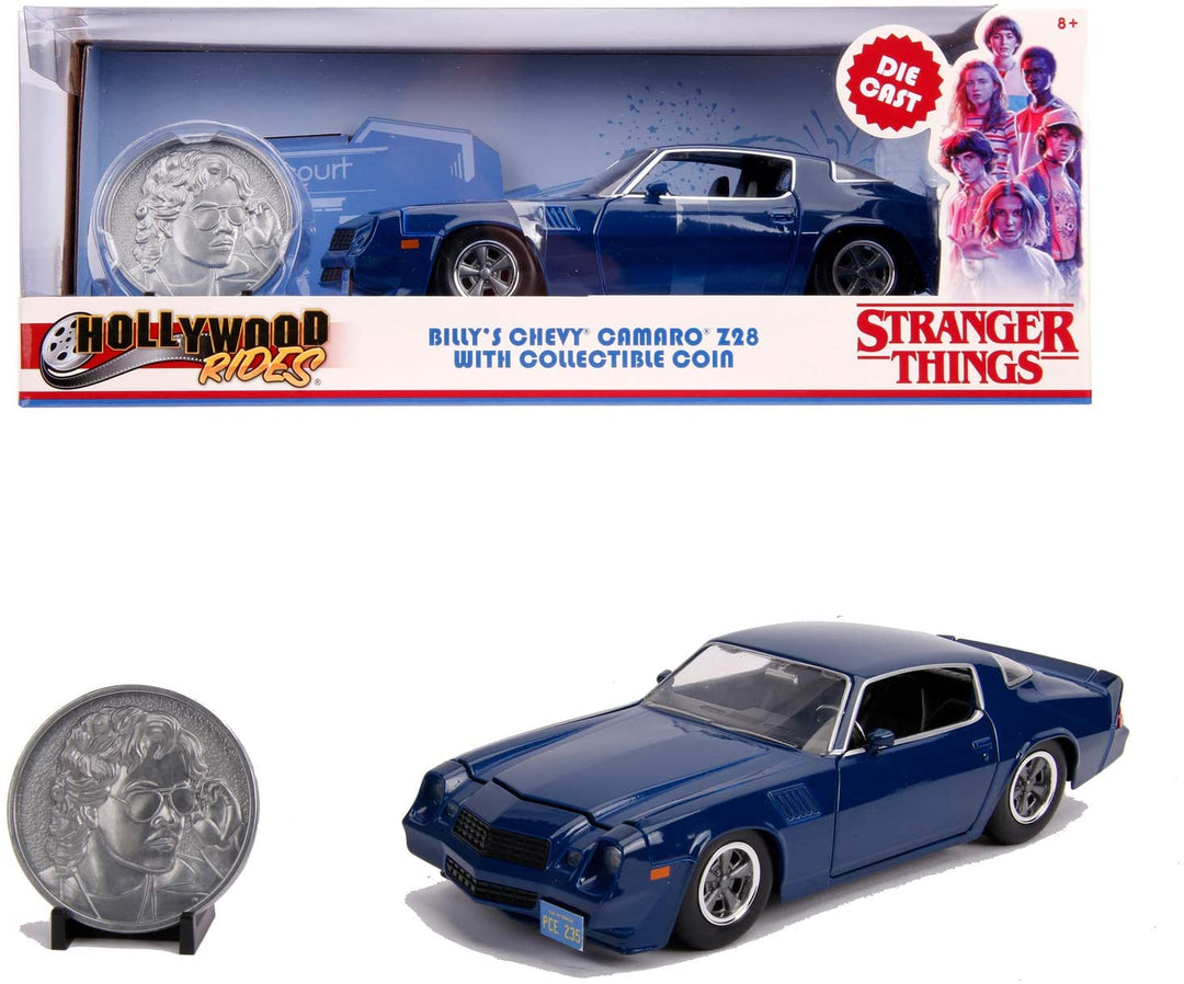 Jada JA3110 1:24 Chevy Camaro mit Sammlermünze von Stranger Things