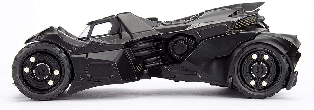 Jada Toys 253215004 Arkham Knight Batmobil, Maßstab 1:24, Druckguss, Türen zum Öffnen, inklusive Batman-Figur, Schwarz, Einheitsgröße