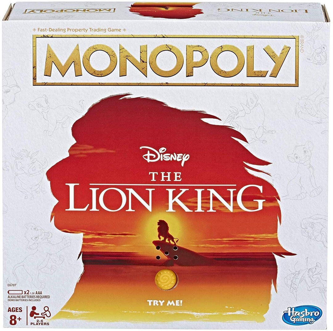 Monopoly Game Disney Der König der Löwen Edition Familienbrettspiel – Englisch