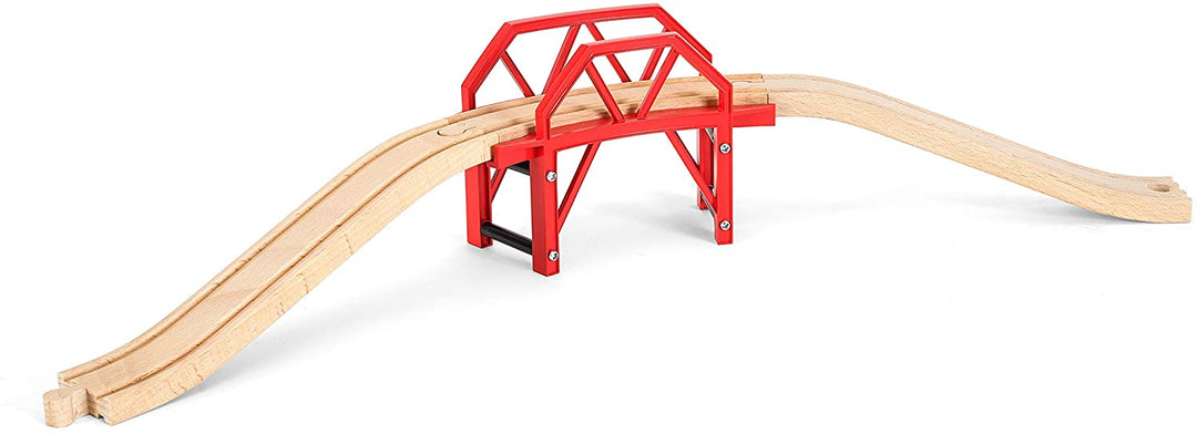 BRIO World gebogene Eisenbahnbrücke für Kinder ab 3 Jahren – kompatibel mit allen BRIO Eisenbahnsets und Zubehör